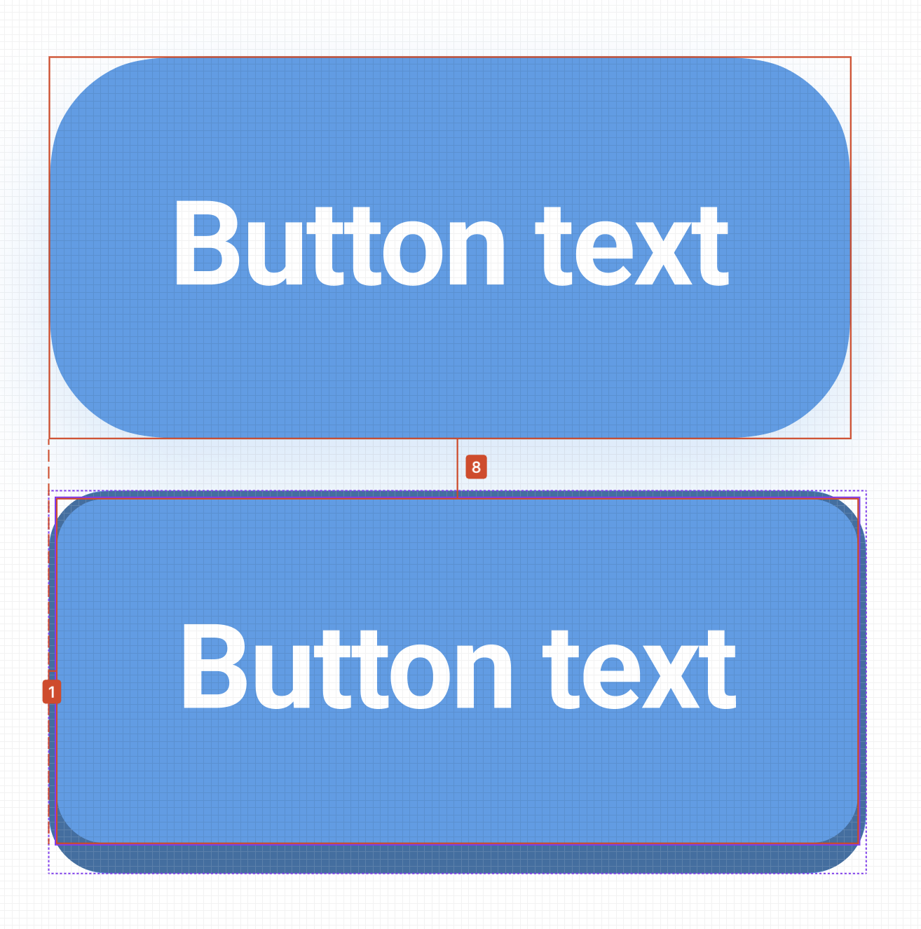 An animated GIF showing the hover and click interactions of the new buttons.