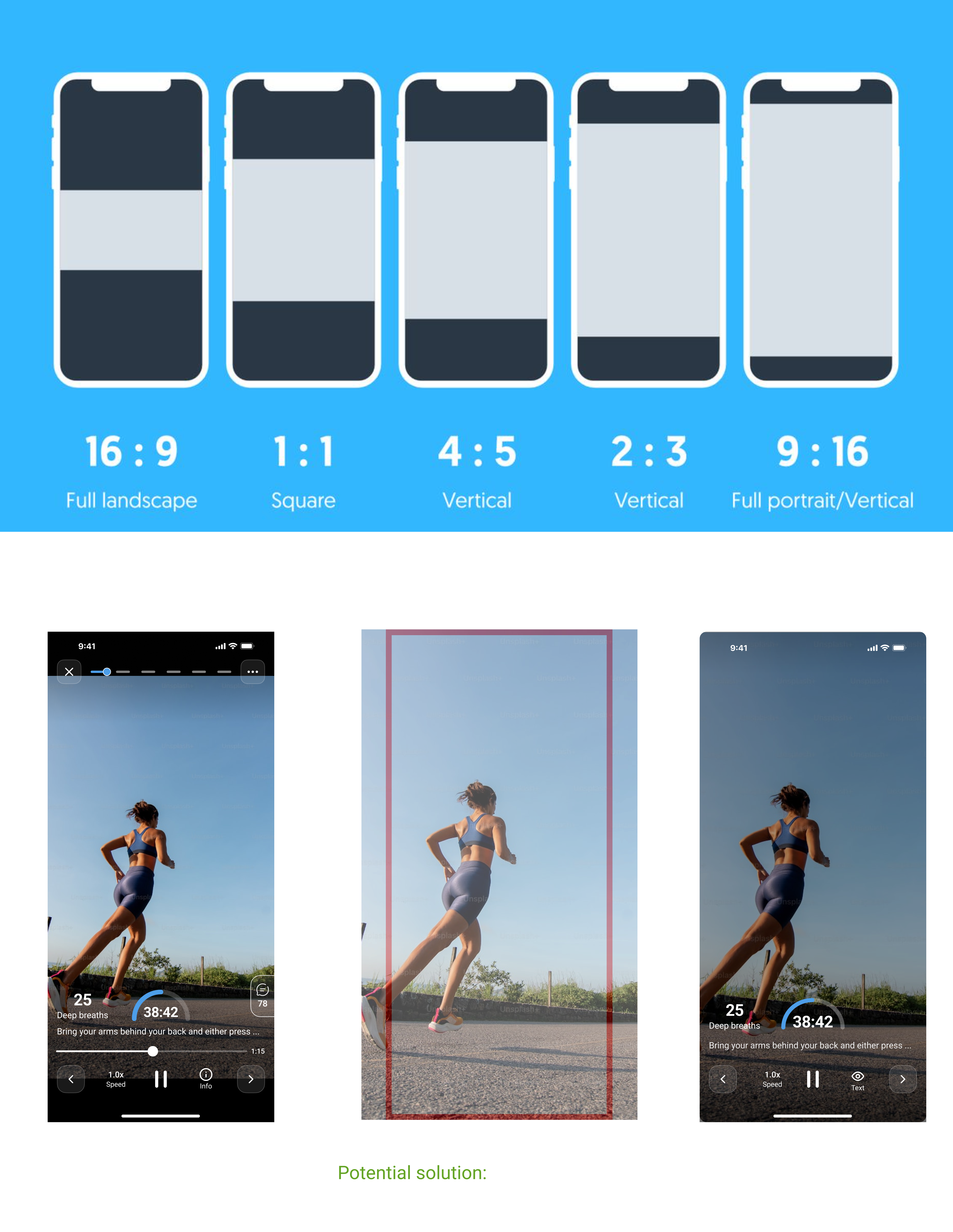 A collage of early wireframe sketches and user flow diagrams for the video player.