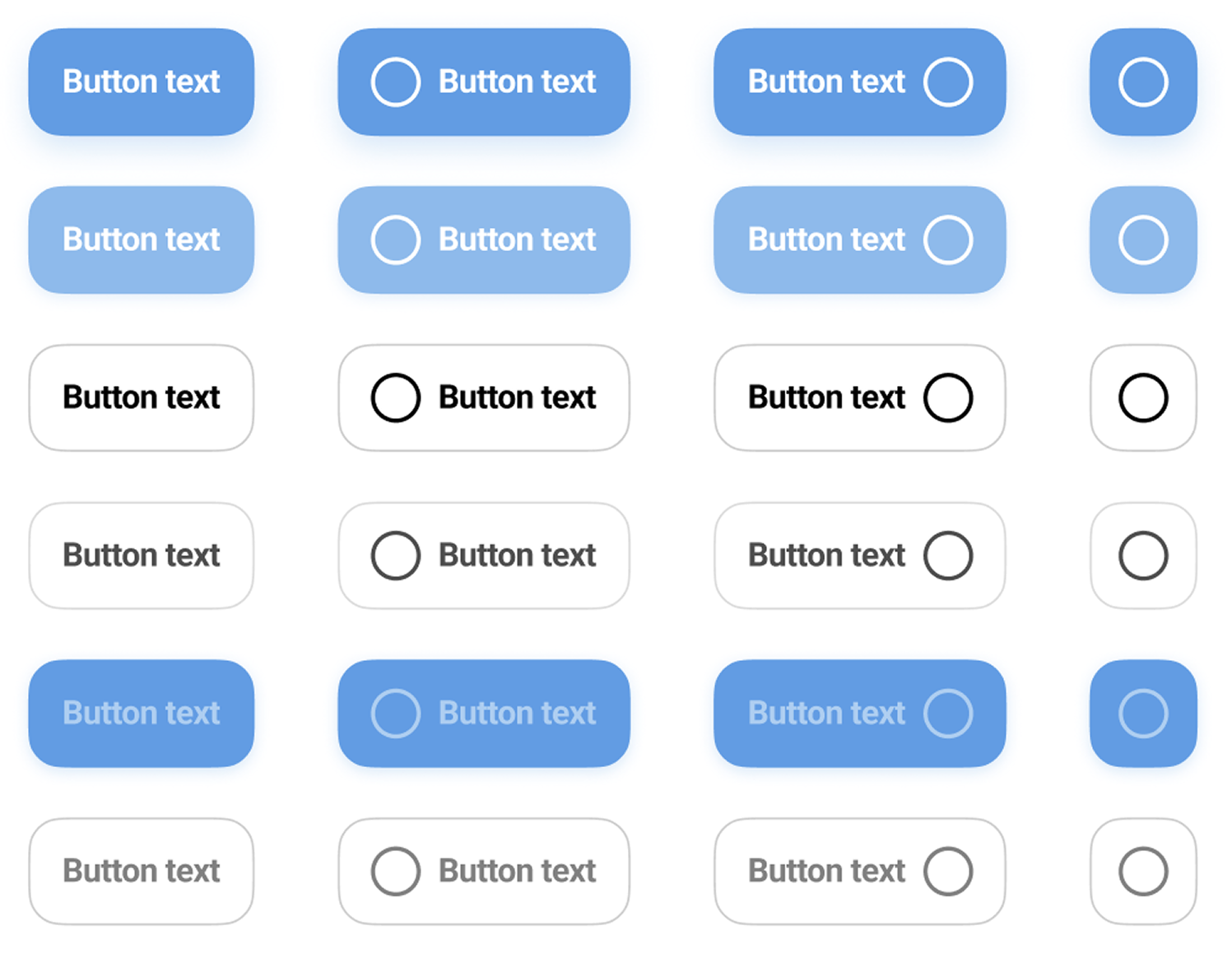 An animated GIF showing the hover and click interactions of the new buttons.