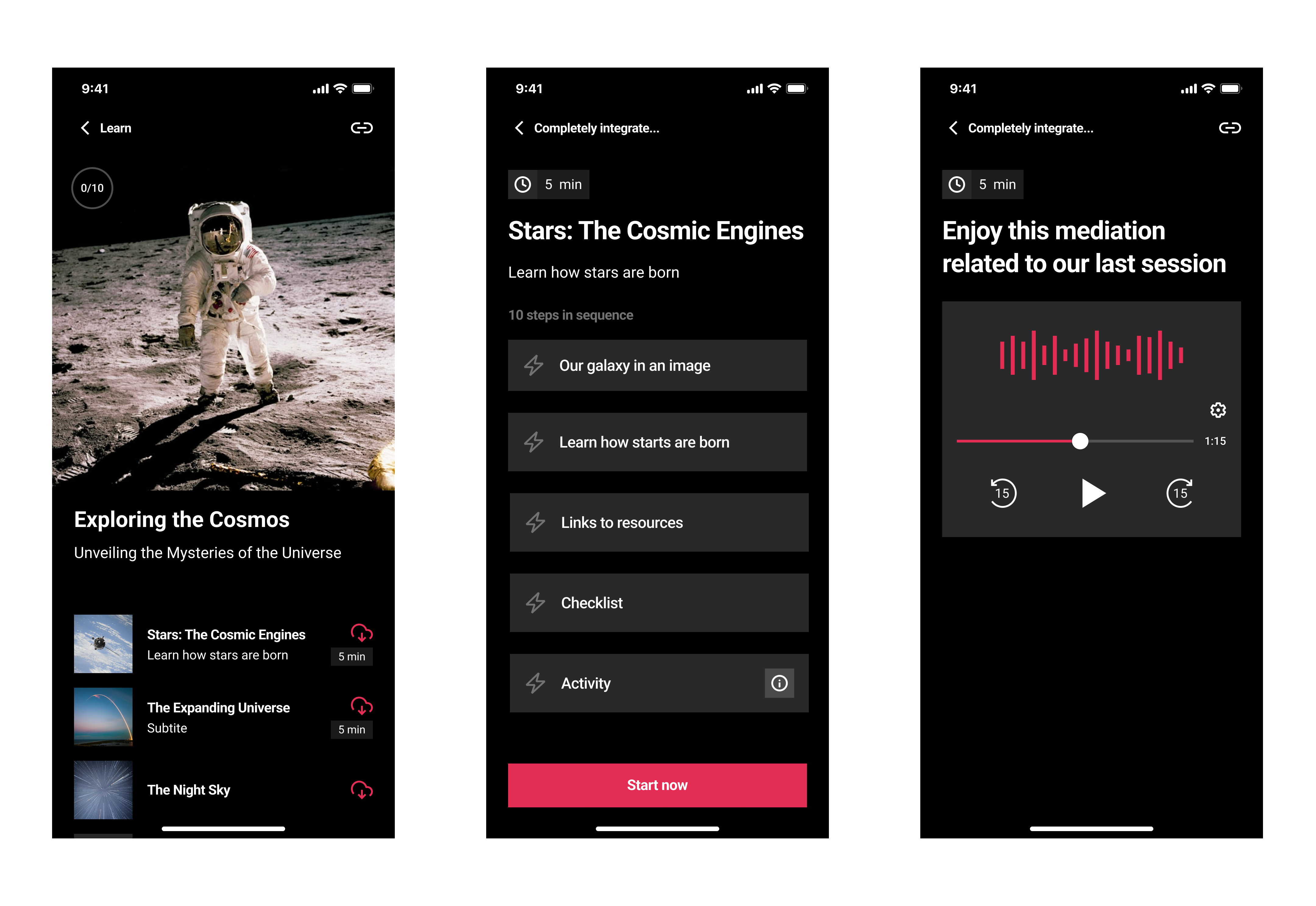 A collage of early wireframe sketches and user flow diagrams for the video player.